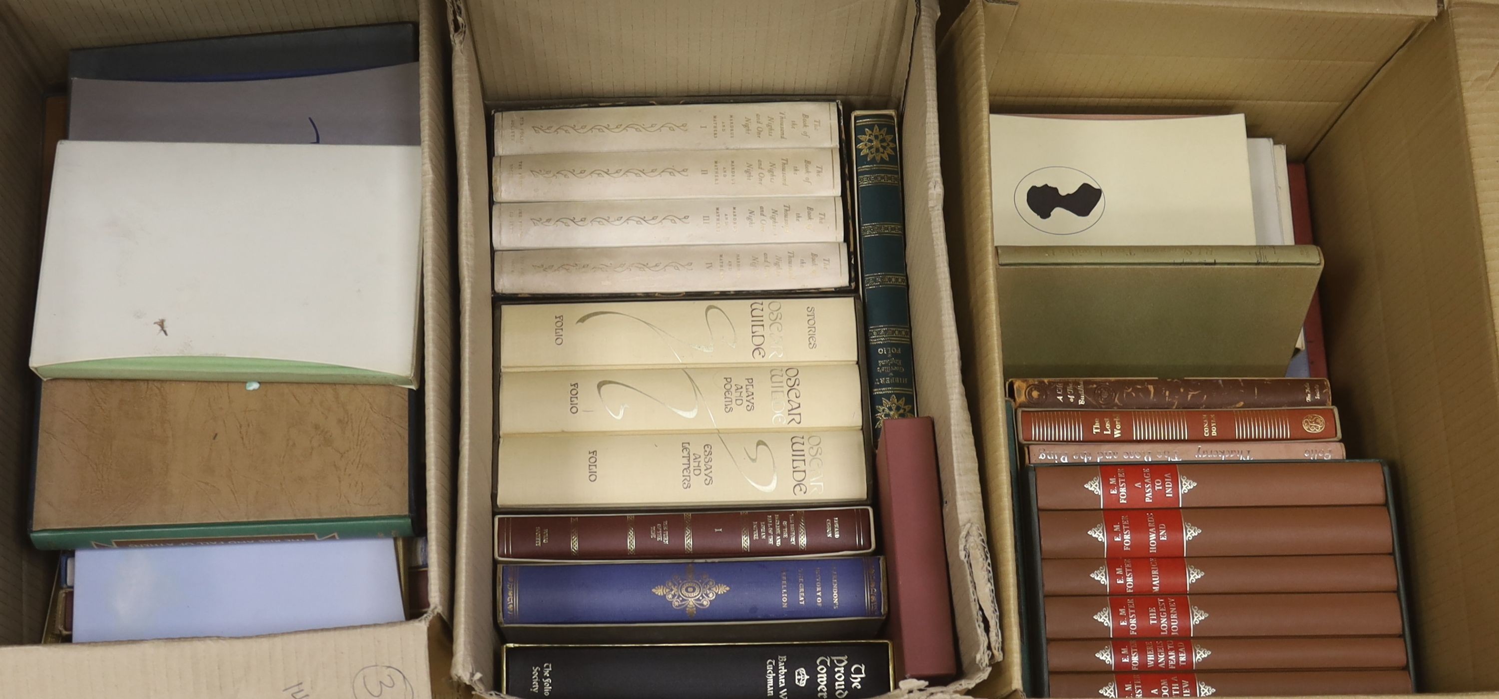 A collection of Folio Society books (in three boxes)